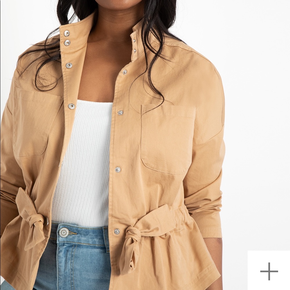 Tan jacket by Eloquii. Size 18